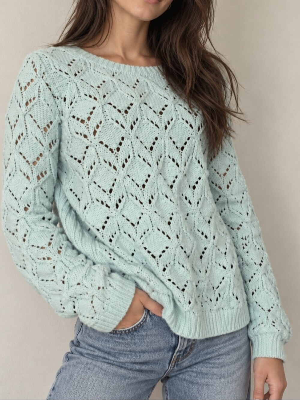 Loft Open Knit Sweater Size XL